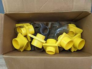 lot 210 image: Parts for Woodworking Dust Collection System (1.5 Elbows, Gates and Tees)  G