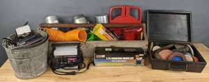 lot 202 image: Mixed Lot  5-Piece Furniture Mover Set, Roadmaster Air Compressor, Industrial Recoil Air Hose, Toro Compact Hose Reel, Schumacher Speed Charge, and More  R