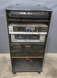 lot 6 image: Vintage Sony STR-AV230 Stereo Receiver, Sony PS-LX220 Turntable System, Sears Metal LXI Dual Cassette Deck, BSR EQ-3000 Stereo Frequency Equalizer and Sony CDP-C201 CD Player R