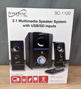 lot 30 image: NEW Super Sonic 2.1 Multimedia Speaker System SC-1120 with USBSD Inputs R
