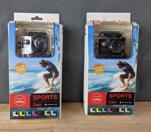 lot 26 image: (2) NEW Full HD 1080p Waterproof 30m Sports Cam R