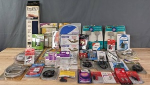 lot 241 image: NEW Computer Accessories Ergonomic Wrist Rests, Cables and Cords, CPU Cooling Kits, Mice, Microphone, Coax Connector and Much More  R