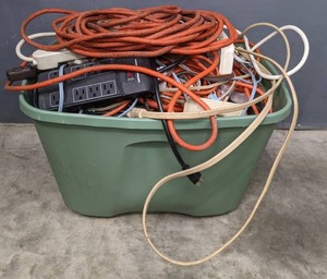 lot 269 image: Pile of Extension Cords, Surge Protectors and More R
