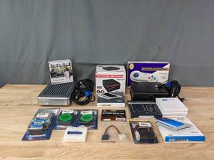 lot 262A image: Data Cables, Mini WiFi Repeater, Gravis PC Gamepad, WD External Hard Drives  R