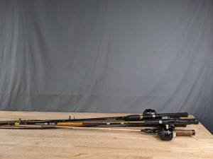 lot 42A image: A Variety of Fishing Rods with Some Reels   J