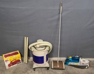lot 296 image: Vintage Hukuba Hoky 23T Carpet Floor Sweeper Vacuum Brush, Dirt Devil Hand Vac, Wet Dry Shop Vac and Dirt Devil Sport Scrubber R