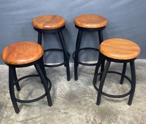 lot 12A image: 4 Beautiful Heavy Duty Bar Stools A