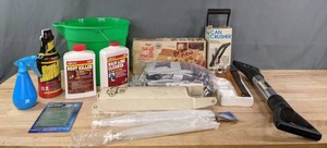 lot 329 image: Miscellaneous Home and Garage Items Can Crusher, Food Sealer, Root Killer, Muscle Exerciser and More R