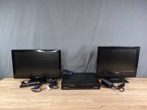 lot 308 image: Set of Polaroid and Samsung Screens and Magnavox DVD Player  R
