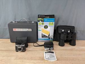 lot 314 image: Microscope Set, Digital Camera Binoculars, Two Sets of Binoculars  R