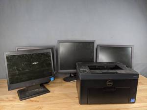 lot 306 image: Set of Four Monitors and Dell C16660w Color Printer  R