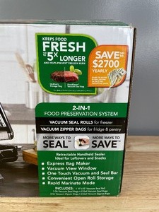 lot 44B image: New FoodSaver FM5200 Series 2-in-1 Vacuum Sealing System for Food Preservation W