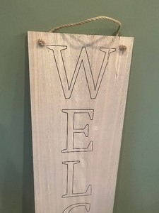 lot 362 image: Wood Porch WELCOME Sign W