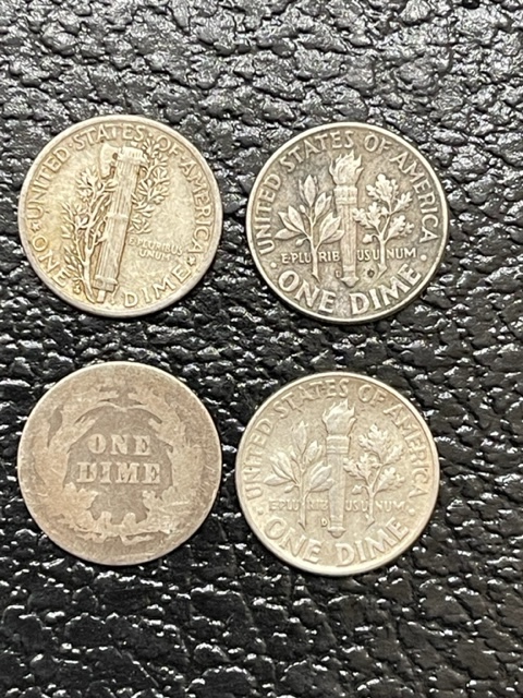 Barber, Mercury, and Roosevelt Silver Dimes