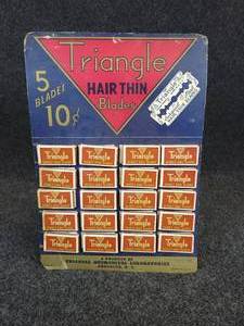 lot 415 image: Vintage Triangle Hair Thin Blades Store Display - FULL