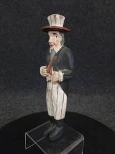 lot 474 image: Vintage Folk Art Hand Carved Wood Uncle Sam Statue