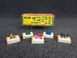 lot 471 image: Vintage Cabinet of Toys Mini Diecast Cars, Trucks, Trains  - Made in Japan