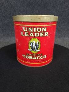 lot 507 image: Vintage 1# Union Leader Tobacco Tin - United States Tobacco Company Richmond, VA