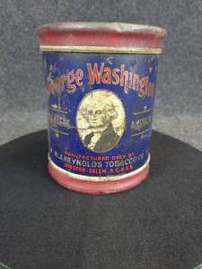 lot 508 image: Vintage George Washington 1# Tobacco Tin - RJ Reynolds Tobacco Co. Winston Salem, NC