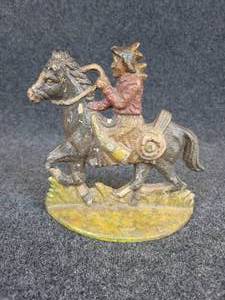 lot 480 image: Cast Iron Indian on Horseback Bookend