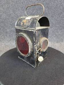 lot 479 image: Antique British Sherwood Ltd. Railroad Signal Lantern with the Original Oil Burner