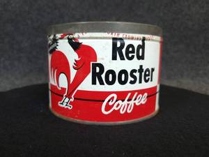 lot 550 image: Vintage 1# Red Rooster Coffee Can - Hopkins, MN