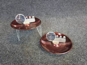 lot 630 image: (2) Vintage Salesman Sample Ashtrays