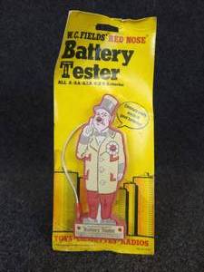 lot 629 image: New Old Stock W.C. Fields Red Nose Battery Tester - Model No. A-1216