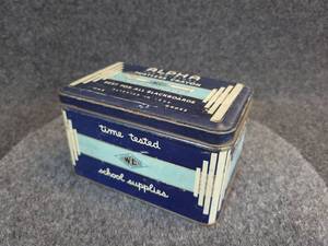 lot 628 image: Antique ALPHA Dustless Crayon Tin