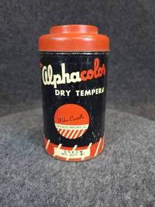 lot 649 image: Antique Alphacolor Dry Tempera Paint Can