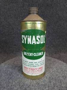lot 637 image: Vintage SYNASOL Solvent-Cleaner 32oz Cone Top Can