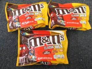 lot 101 image: 3- 8.3 oz Bags M&M Classic Mix...