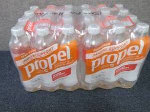 lot 165 image: 24- 16.9 oz Bottles Propel Orange R...