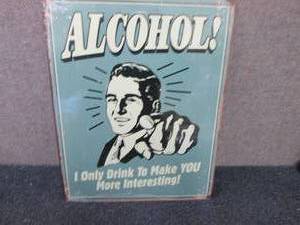 lot 193 image: 12.5 x 16 inch Metal Bar Sign...