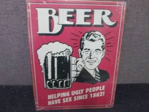 lot 194 image: 12.5 x 16 inch Metal Beer Sign...