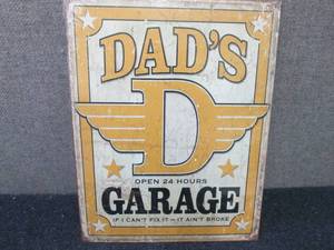 lot 200 image: 12.5 x 16 inch Metal Garage Sign...