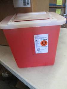 lot 265 image: 14 2 Gallon Red SharpSafety Sharps ...