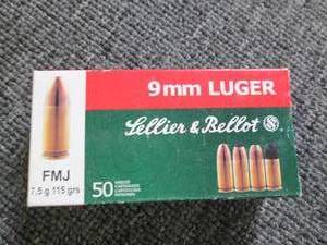 lot 11 image: box of 9mm luger sellier & bellot 5...