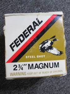 lot 18 image: box of federal steel shot 2 34 mag...