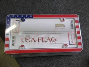 lot 109 image: 11 usa flag license plate frames ...