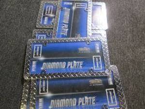 lot 111 image: 6 diamond plate license plate frame...