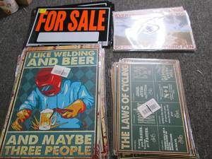 lot 124 image: 27 metal signs ...