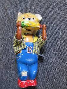 lot 261 image: vintage metal wind up toy bear eati...