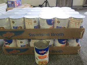 lot 377 image: 2 cases of 2414.5 oz cans of swans...