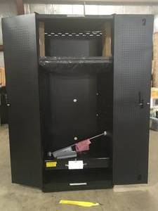 lot 5 image: Husky  Heavy Duty Welded 20-Gauge Steel Freestanding Garage Cabinet in Black (36 in. W x 81 in. H x 24 in. D) Customer Returns See Pictures