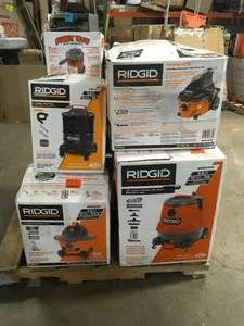 lot 26 image: Pallet of WetDry Shop Vacs by Ridgid  Customer Returns See Pictures