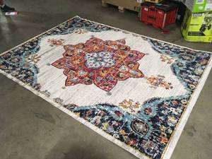 lot 38 image: Aurora Multicolored 6 ft. x 9 ft. Medallion Area Rug by StyleWell  Customer Returns See Pictures