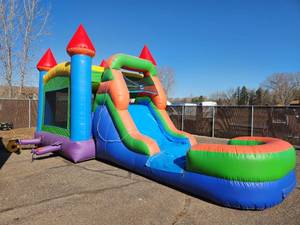 14x30 Multicolor Water Slide Combo Bounce House