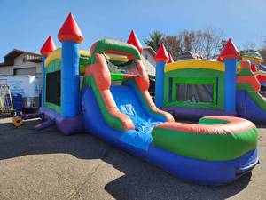 14x30 Multicolor Water Slide Combo Bounce House