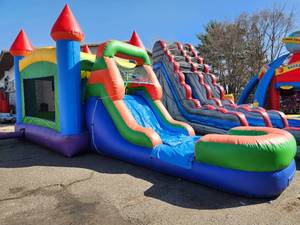 14x30 Multicolor Water Slide Combo Bounce House